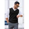 imageCOOFANDY Mens Sweater Vest V Neck Sleeveless Sweater Slim Fit Casual Knitted Pullover SweaterBlack