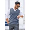 imageCOOFANDY Mens Sweater Vest V Neck Sleeveless Sweater Slim Fit Casual Knitted Pullover SweaterBlue and White