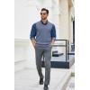 imageCOOFANDY Mens Sweater Vest V Neck Sleeveless Sweater Slim Fit Casual Knitted Pullover SweaterBlue and White