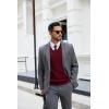 imageCOOFANDY Mens Sweater Vest V Neck Sleeveless Sweater Slim Fit Casual Knitted Pullover SweaterDeep Red