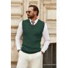 imageCOOFANDY Mens Sweater Vest V Neck Sleeveless Sweater Slim Fit Casual Knitted Pullover SweaterGreen