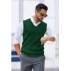 imageCOOFANDY Mens Sweater Vest V Neck Sleeveless Sweater Slim Fit Casual Knitted Pullover SweaterGreen