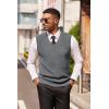 imageCOOFANDY Mens Sweater Vest V Neck Sleeveless Sweater Slim Fit Casual Knitted Pullover SweaterGrey