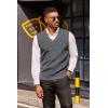 imageCOOFANDY Mens Sweater Vest V Neck Sleeveless Sweater Slim Fit Casual Knitted Pullover SweaterGrey