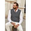 imageCOOFANDY Mens Sweater Vest V Neck Sleeveless Sweater Slim Fit Casual Knitted Pullover SweaterGrey