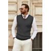 imageCOOFANDY Mens Sweater Vest V Neck Sleeveless Sweater Slim Fit Casual Knitted Pullover SweaterGrey and Black Stripe