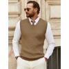 imageCOOFANDY Mens Sweater Vest V Neck Sleeveless Sweater Slim Fit Casual Knitted Pullover SweaterKhaki