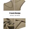 imageCOOFANDY Mens Sweater Vest V Neck Sleeveless Sweater Slim Fit Casual Knitted Pullover SweaterKhaki and Black Stripe