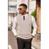 imageCOOFANDY Mens Sweater Vest V Neck Sleeveless Sweater Slim Fit Casual Knitted Pullover SweaterLight Khaki