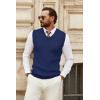 imageCOOFANDY Mens Sweater Vest V Neck Sleeveless Sweater Slim Fit Casual Knitted Pullover SweaterNavy Blue
