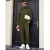 imageCOOFANDY Mens Tracksuit 2 Piece Quarter Zip Sweatsuit Sets Casual Athletic Running Jogging SuitsArmy Green
