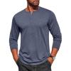 imageCOOFANDY Mens Henley Shirt Long Sleeve Casual Stretch Solid TShirts Fashion Pullover Lightweight Fall TopsNavy Blue