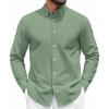 imageCOOFANDY Mens Long Sleeve Button Down Shirt Casual Untucked Shirts for Men Oxford Dress ShirtsSage Green