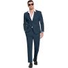 imageCOOFANDY Mens Suits 2 Piece Slim Fit Suit Set 2 Button Lightweight Casual Knit Blazer Suit Jacket PantsBlue