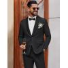 imageCOOFANDY Mens Tuxedo Suit Set Slim Fit 2 Piece Dress Suit Shawl Lapel Tuxedo Jacket Pants for Wedding Dinner Prom PartyBlack