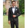 imageCOOFANDY Mens Tuxedo Suit Set Slim Fit 2 Piece Dress Suit Shawl Lapel Tuxedo Jacket Pants for Wedding Dinner Prom PartyBlack