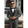 imageCOOFANDY Mens Tuxedo Suit Set Slim Fit 2 Piece Dress Suit Shawl Lapel Tuxedo Jacket Pants for Wedding Dinner Prom PartyDark Grey
