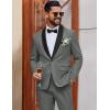 imageCOOFANDY Mens Tuxedo Suit Set Slim Fit 2 Piece Dress Suit Shawl Lapel Tuxedo Jacket Pants for Wedding Dinner Prom PartyDark Grey
