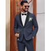 imageCOOFANDY Mens Tuxedo Suit Set Slim Fit 2 Piece Dress Suit Shawl Lapel Tuxedo Jacket Pants for Wedding Dinner Prom PartyNavy