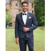 imageCOOFANDY Mens Tuxedo Suit Set Slim Fit 2 Piece Dress Suit Shawl Lapel Tuxedo Jacket Pants for Wedding Dinner Prom PartyNavy