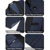 imageCOOFANDY Mens Tuxedo Suit Set Slim Fit 2 Piece Dress Suit Shawl Lapel Tuxedo Jacket Pants for Wedding Dinner Prom PartyNavy