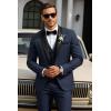 imageCOOFANDY Mens Tuxedo Suit Set Slim Fit 2 Piece Dress Suit Shawl Lapel Tuxedo Jacket Pants for Wedding Dinner Prom PartyNavy