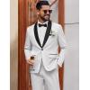 imageCOOFANDY Mens Tuxedo Suit Set Slim Fit 2 Piece Dress Suit Shawl Lapel Tuxedo Jacket Pants for Wedding Dinner Prom PartyWhite