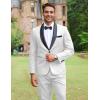 imageCOOFANDY Mens Tuxedo Suit Set Slim Fit 2 Piece Dress Suit Shawl Lapel Tuxedo Jacket Pants for Wedding Dinner Prom PartyWhite