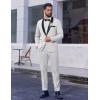 imageCOOFANDY Mens Tuxedo Suit Set Slim Fit 2 Piece Dress Suit Shawl Lapel Tuxedo Jacket Pants for Wedding Dinner Prom PartyWhite