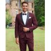imageCOOFANDY Mens Tuxedo Suit Set Slim Fit 2 Piece Dress Suit Shawl Lapel Tuxedo Jacket Pants for Wedding Dinner Prom PartyWine Red
