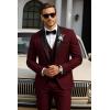 imageCOOFANDY Mens Tuxedo Suit Set Slim Fit 2 Piece Dress Suit Shawl Lapel Tuxedo Jacket Pants for Wedding Dinner Prom PartyWine Red