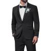 imageCOOFANDY Mens Tuxedo Suit Set Slim Fit 2 Piece Dress Suit Shawl Lapel Tuxedo Jacket Pants for Wedding Dinner Prom PartyBlack