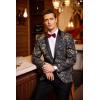 imageCOOFANDY Mens Floral Tuxedo Jacket Luxury Embroidered Wedding Blazer Dress Suit for Party DinnerBlack