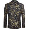 imageCOOFANDY Mens Floral Tuxedo Jacket Luxury Embroidered Wedding Blazer Dress Suit for Party DinnerBlack