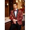 imageCOOFANDY Mens Floral Tuxedo Jacket Luxury Embroidered Wedding Blazer Dress Suit for Party DinnerRed