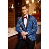imageCOOFANDY Mens Floral Tuxedo Jacket Luxury Embroidered Wedding Blazer Dress Suit for Party DinnerRoyal Blue