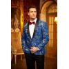 imageCOOFANDY Mens Floral Tuxedo Jacket Luxury Embroidered Wedding Blazer Dress Suit for Party DinnerRoyal Blue