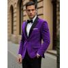 imageCOOFANDY Mens Tuxedo Jacket Slim Fit Velvet Blazer One Button Suit Jacket for Wedding Prom PartyPurple