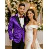 imageCOOFANDY Mens Tuxedo Jacket Slim Fit Velvet Blazer One Button Suit Jacket for Wedding Prom PartyPurple