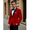 imageCOOFANDY Mens Tuxedo Jacket Slim Fit Velvet Blazer One Button Suit Jacket for Wedding Prom PartyRed