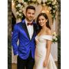 imageCOOFANDY Mens Tuxedo Jacket Slim Fit Velvet Blazer One Button Suit Jacket for Wedding Prom PartyRoyal Blue