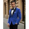 imageCOOFANDY Mens Tuxedo Jacket Slim Fit Velvet Blazer One Button Suit Jacket for Wedding Prom PartyRoyal Blue