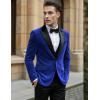 imageCOOFANDY Mens Tuxedo Jacket Slim Fit Velvet Blazer One Button Suit Jacket for Wedding Prom PartyRoyal Blue