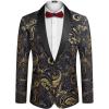 imageCOOFANDY Mens Floral Tuxedo Jacket Luxury Embroidered Wedding Blazer Dress Suit for Party DinnerBlack