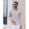imageCOOFANDY Mens Dress Shirts Untucked Long Sleeve Button Down Denim Shirt Stretch Business Casual Shirts for MenLight Grey