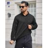 imageCOOFANDY Mens Quarter Zip Shirts Workout Fleece Lined Lightweight Long Sleeve Pullover SweatshirtsBlack