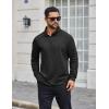 imageCOOFANDY Mens Quarter Zip Shirts Workout Fleece Lined Lightweight Long Sleeve Pullover SweatshirtsBlack