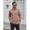 imageCOOFANDY Mens Quarter Zip Shirts Workout Fleece Lined Lightweight Long Sleeve Pullover SweatshirtsLight Brown