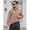 imageCOOFANDY Mens Quarter Zip Shirts Workout Fleece Lined Lightweight Long Sleeve Pullover SweatshirtsLight Brown