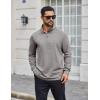 imageCOOFANDY Mens Quarter Zip Shirts Workout Fleece Lined Lightweight Long Sleeve Pullover SweatshirtsLight Grey